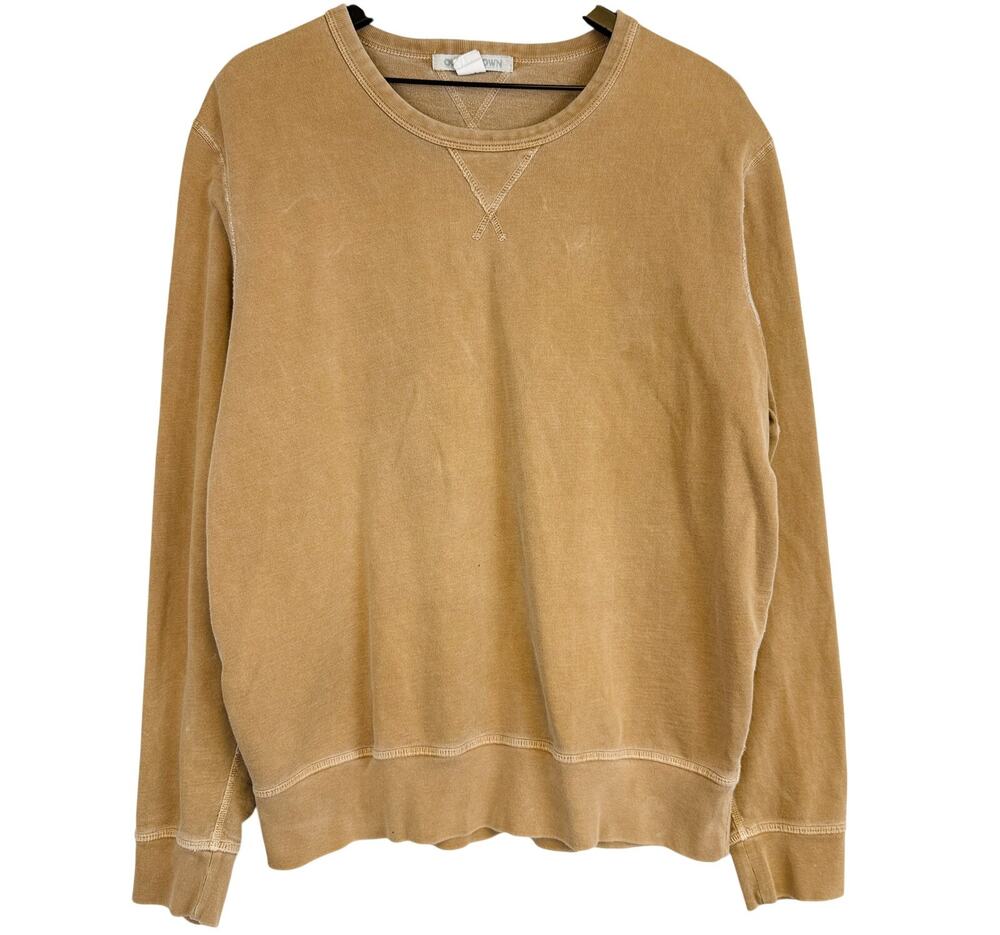 Outerknown Stowaway Crew Sweater Tan Supima Cotton - XL